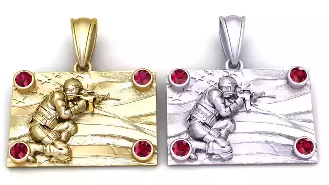 soldier pendant 3d printable model 