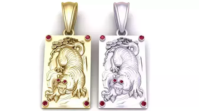 tiger pendant 3d printable model 