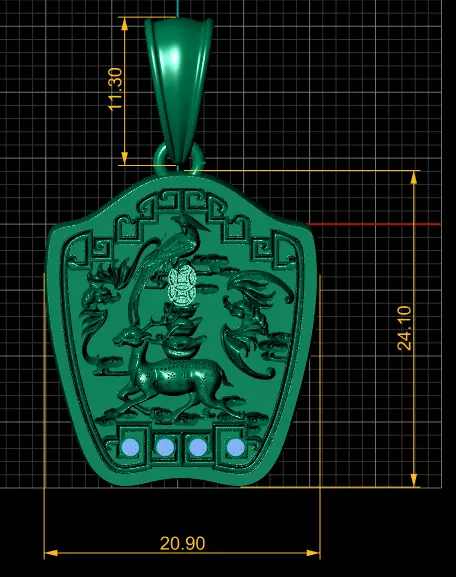 stag pendant 3d printable model  3D print model_3