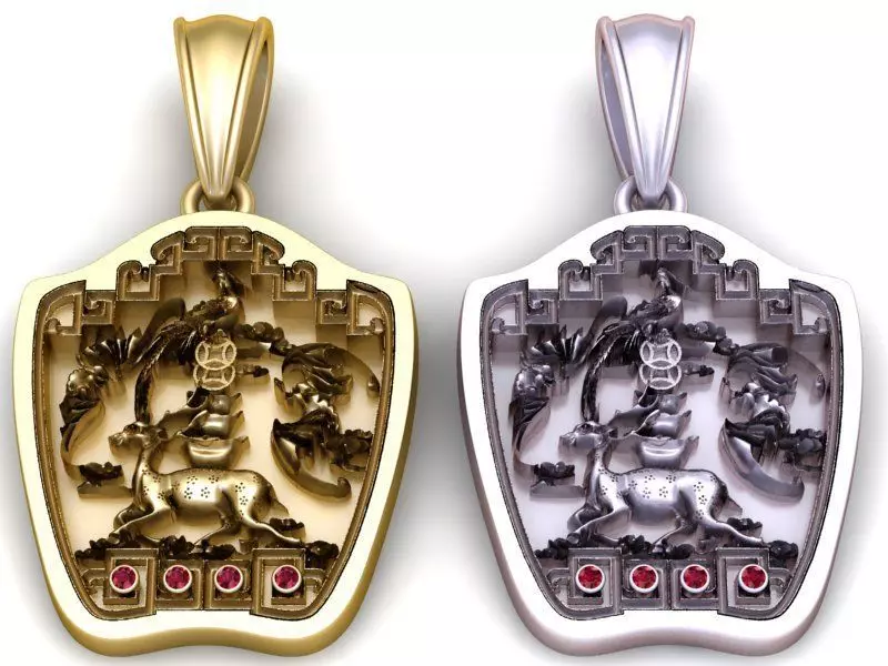 stag pendant 3d printable model  3D print model_2