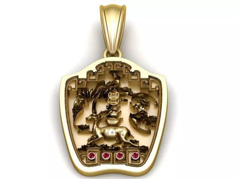 stag pendant 3d printable model  3D print model_0