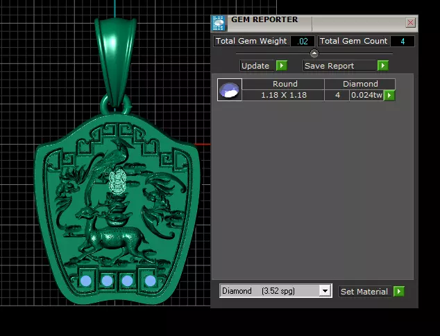 stag pendant 3d printable model  3D print model_5