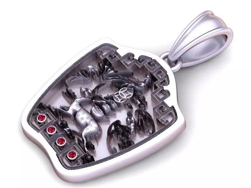 stag pendant 3d printable model  3D print model_1