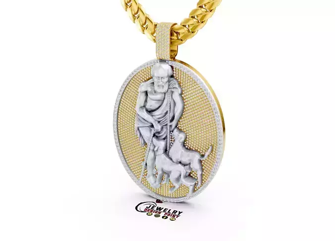 Custom Saint Lazarus Diamond Pendant - Jesus Necklace