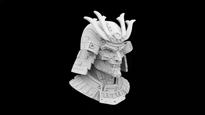 Samurai Cyborg Bust 3D Print Model