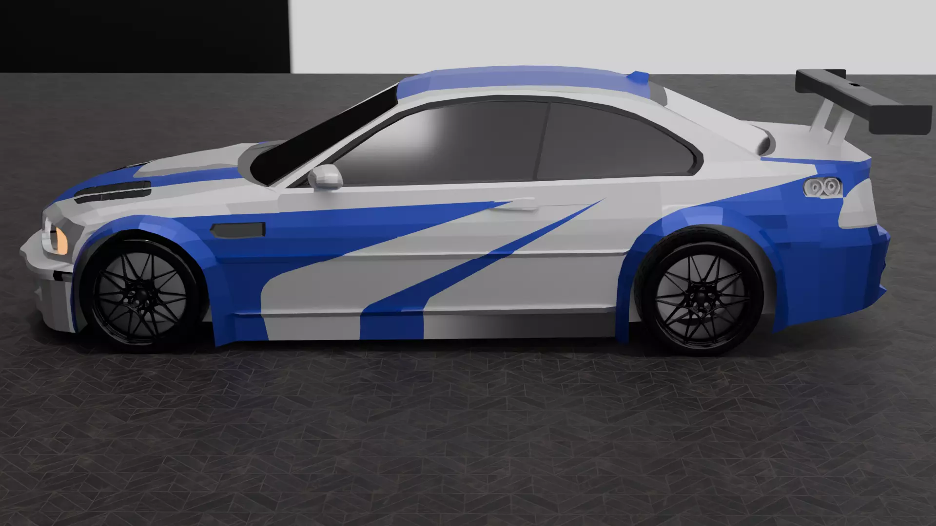 low poly sport car Low-poly 3D model_11