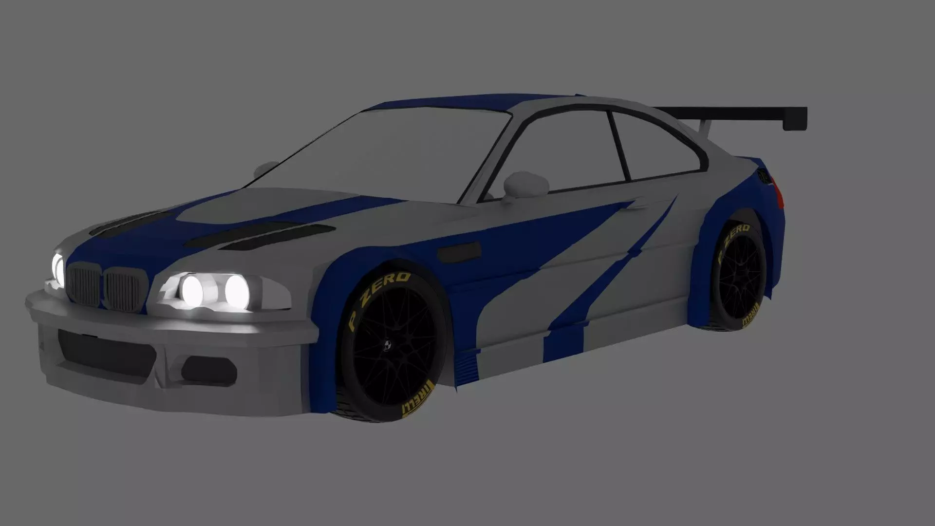 low poly sport car Low-poly 3D model_8