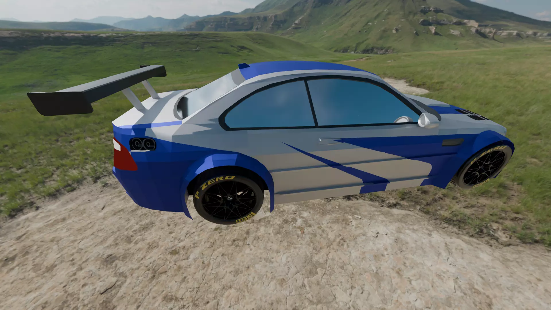 low poly sport car Low-poly 3D model_7