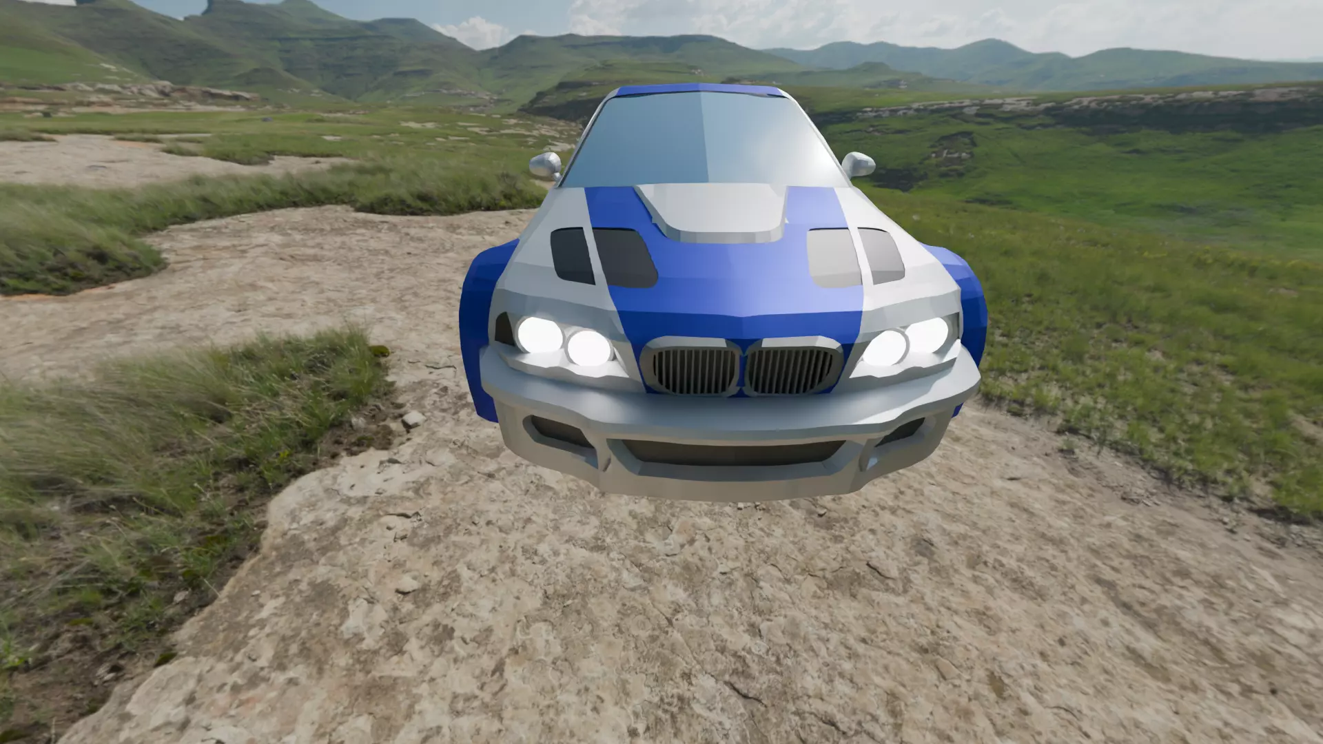 low poly sport car Low-poly 3D model_16