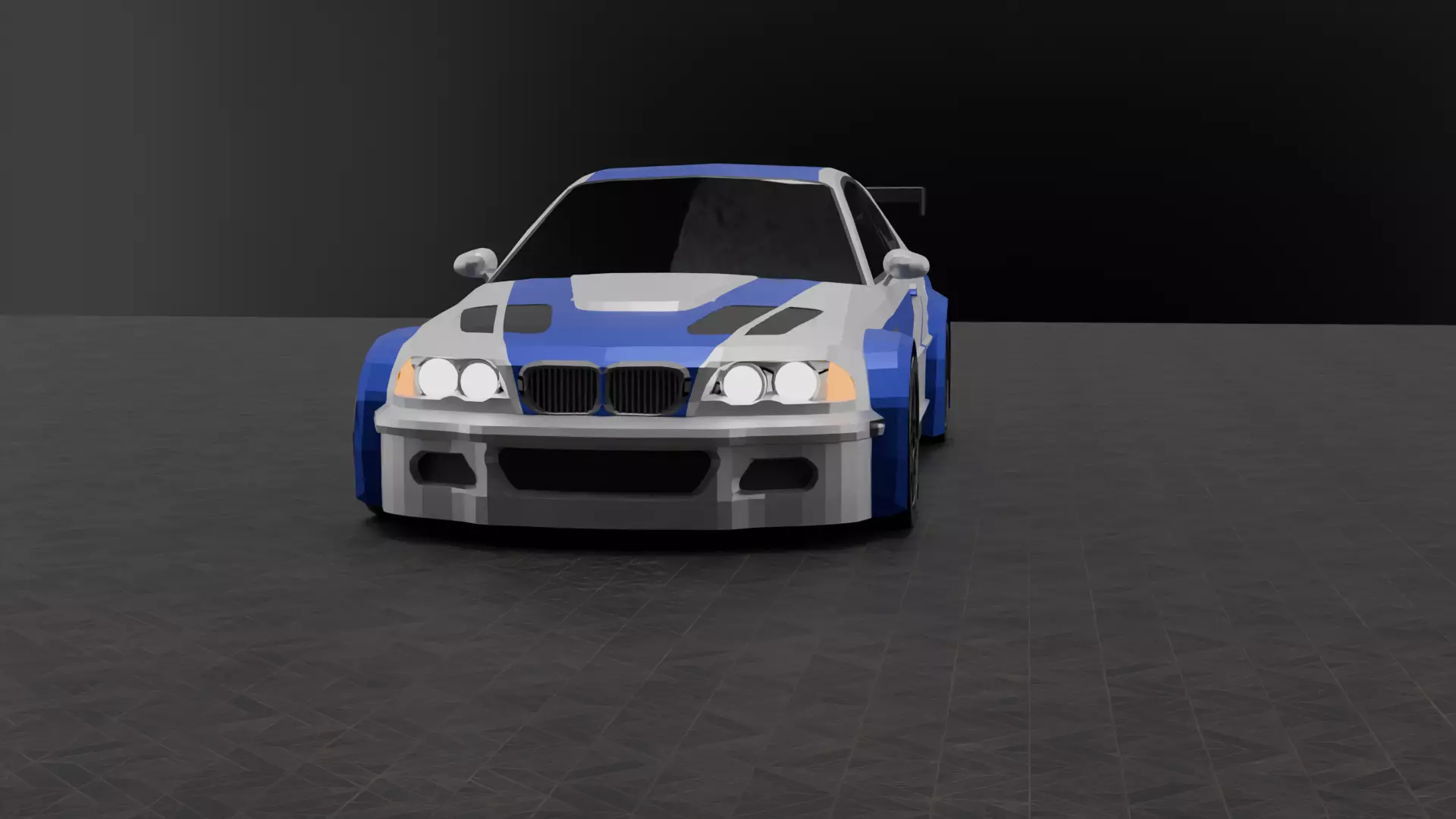 low poly sport car Low-poly 3D model_9