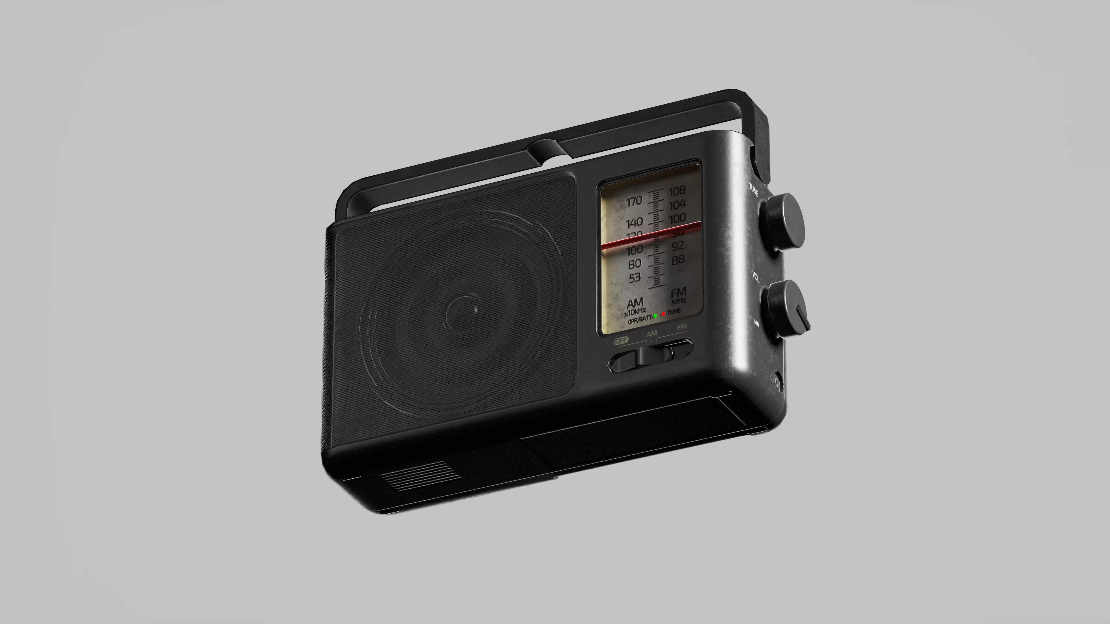 Retro radio - heavy-duty Low-poly 3D model_4