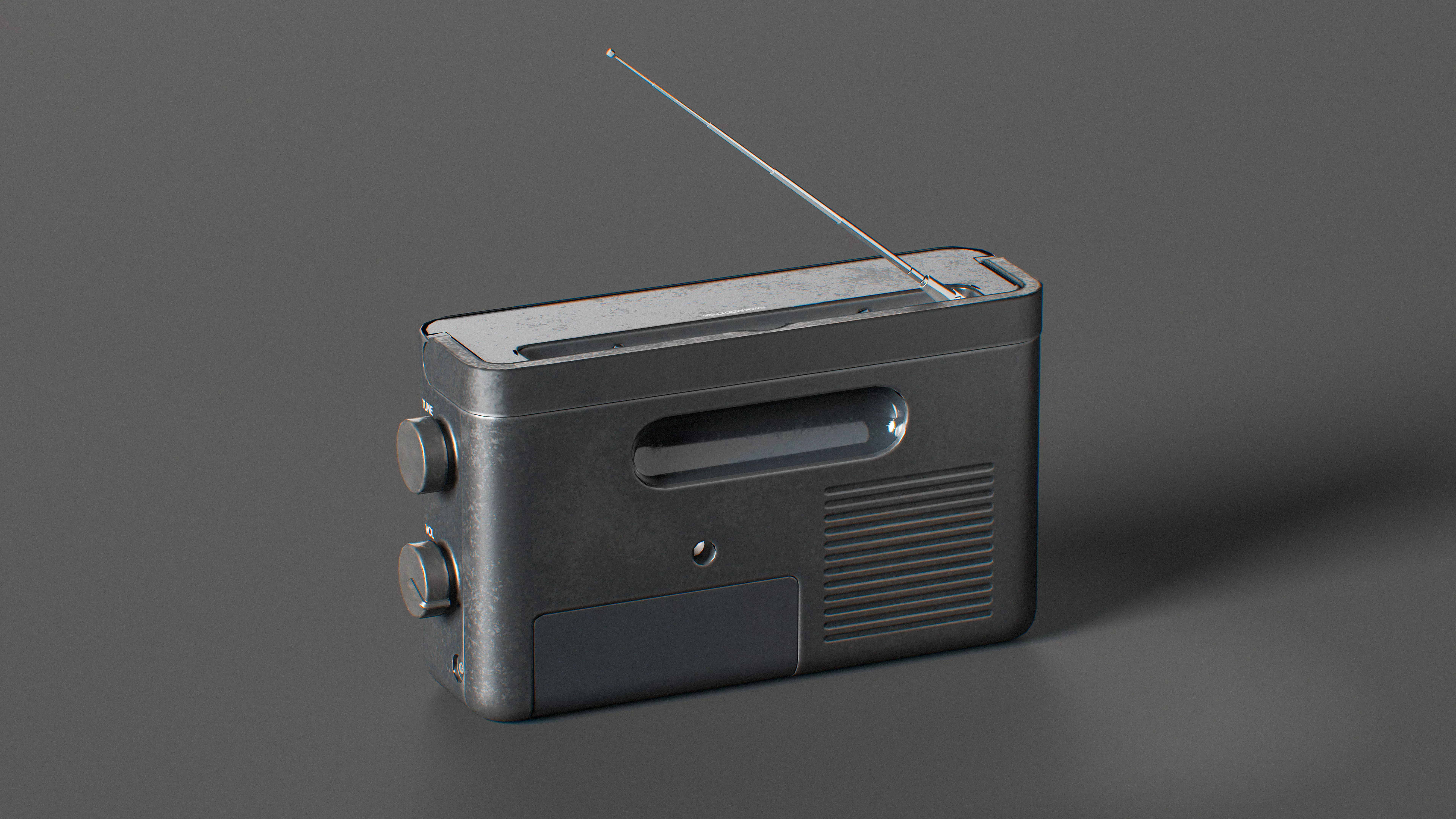 Retro radio - heavy-duty Low-poly 3D model_12