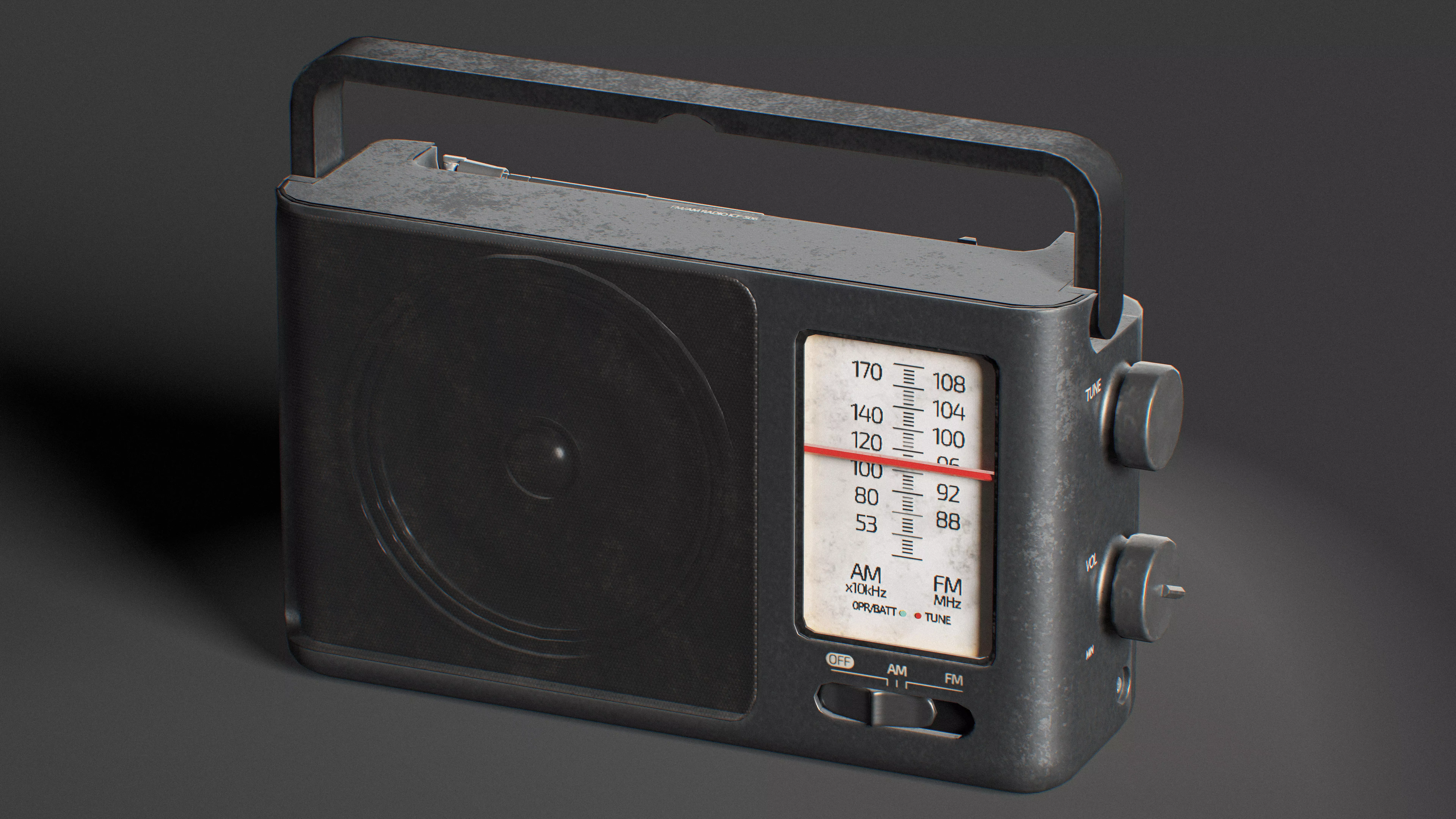 Retro radio - heavy-duty Low-poly 3D model_2