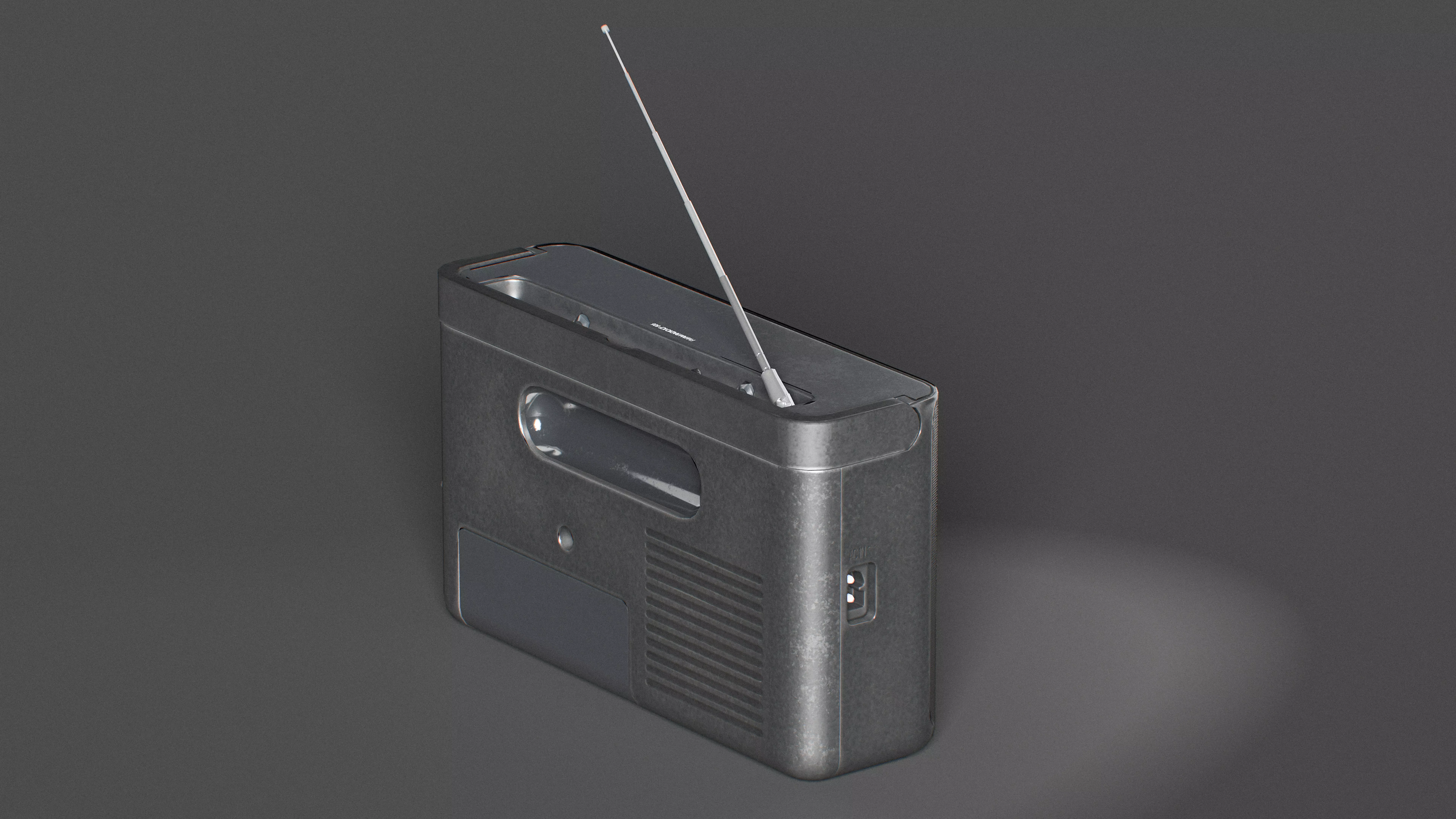 Retro radio - heavy-duty Low-poly 3D model_14
