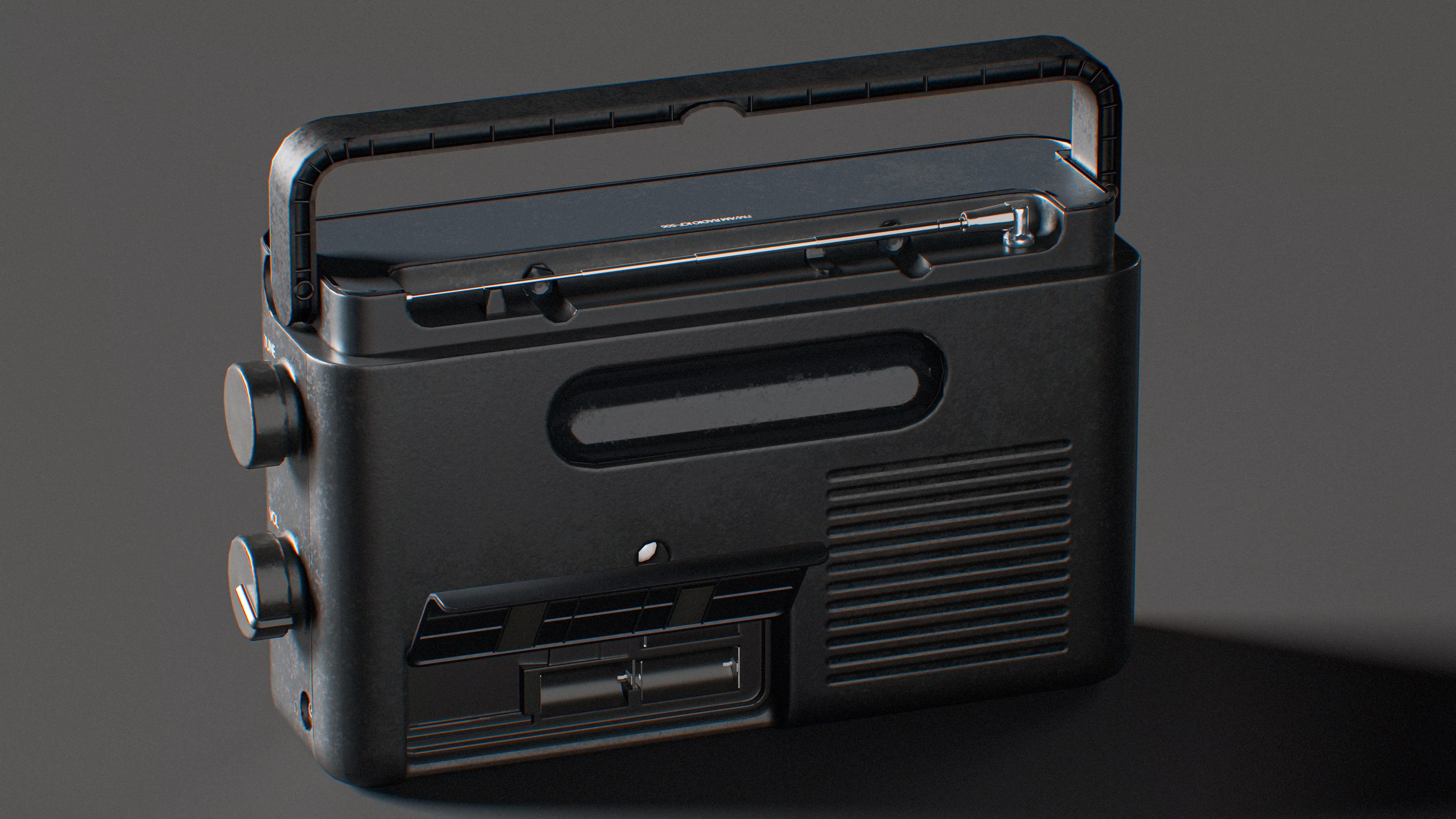 Retro radio - heavy-duty Low-poly 3D model_3