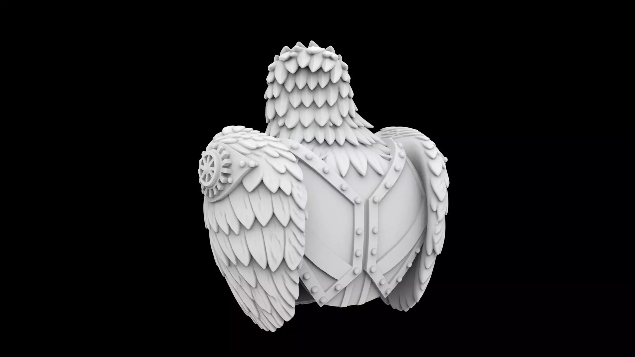 Steampunk Eagle Bust 3D Print Model 3D print model_3
