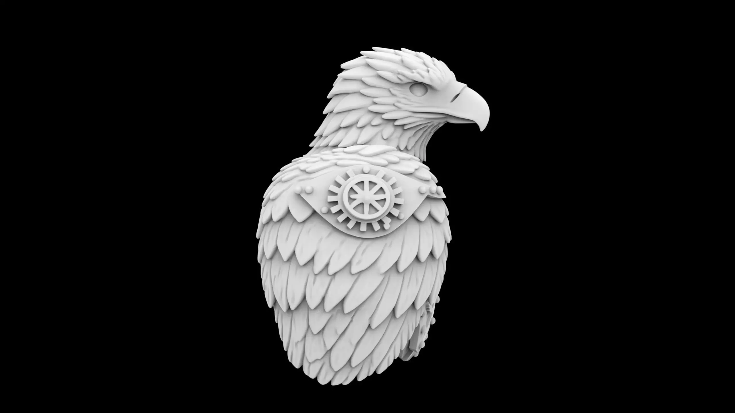 Steampunk Eagle Bust 3D Print Model 3D print model_5