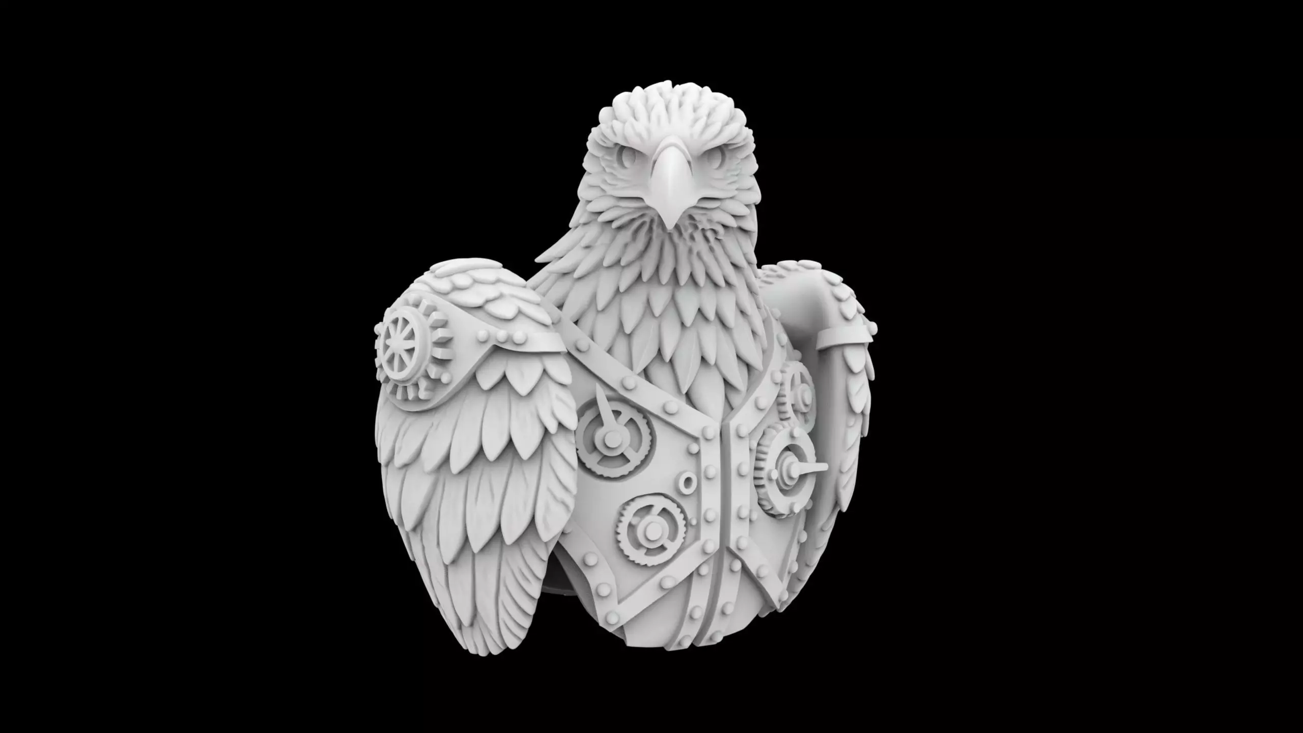 Steampunk Eagle Bust 3D Print Model 3D print model_6