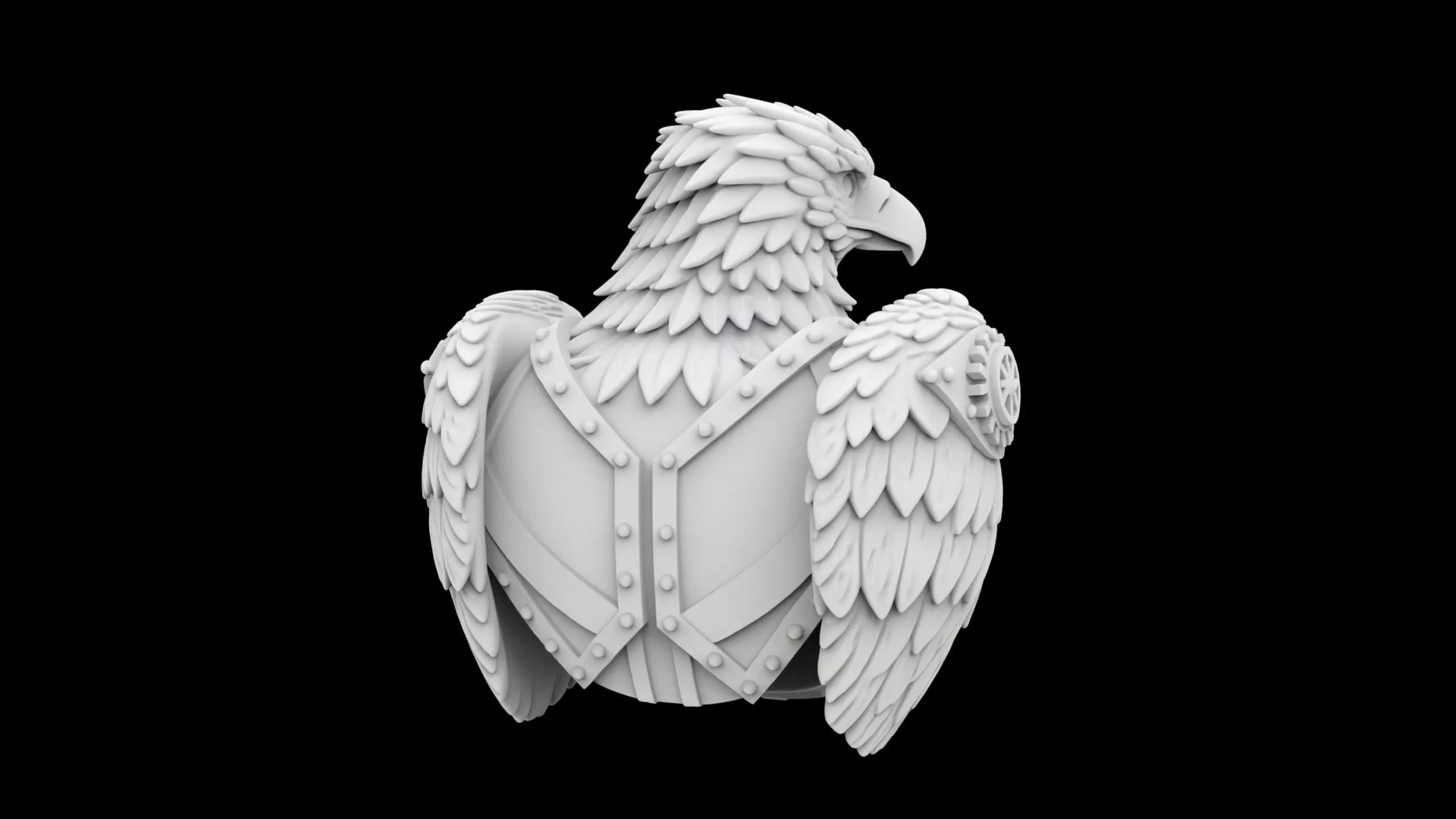 Steampunk Eagle Bust 3D Print Model 3D print model_4