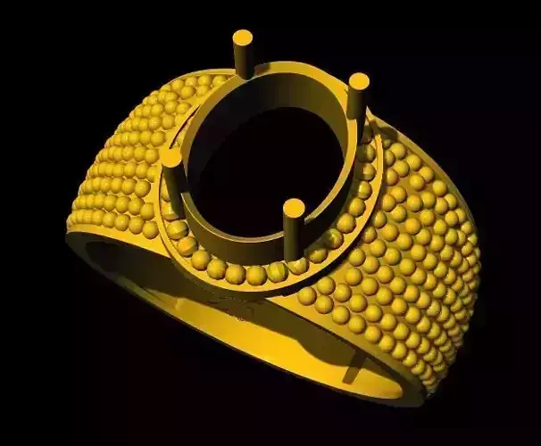 oval stone ring 3dm file