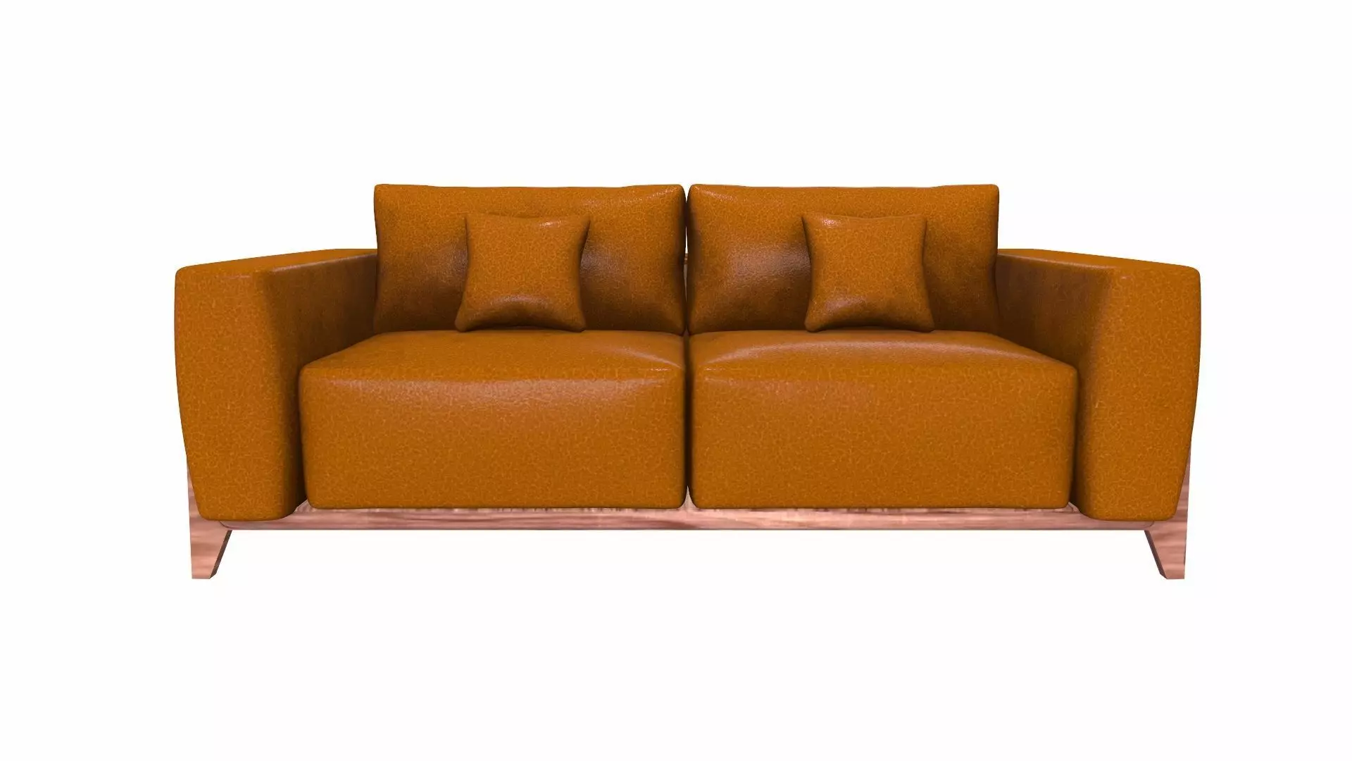Sofa 2 Seater Leather Low-poly 3D model_0