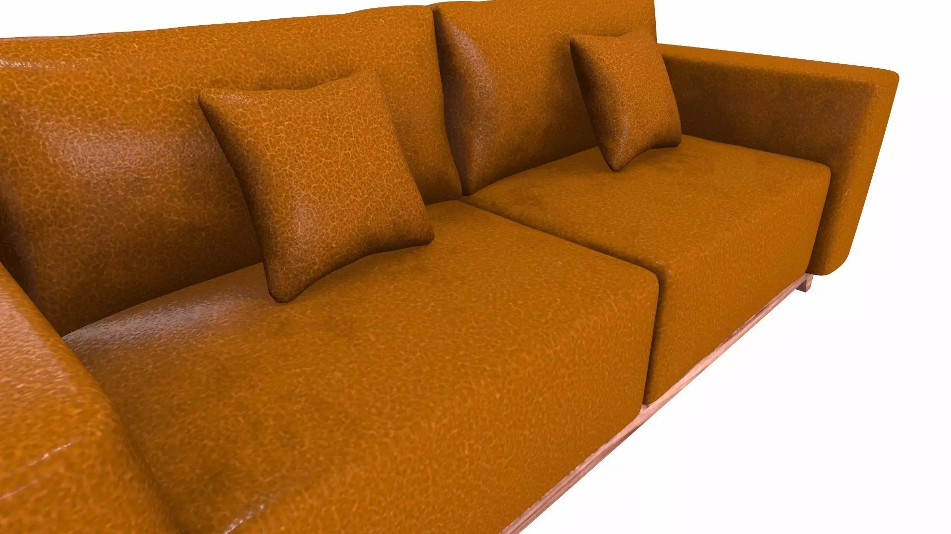 Sofa 2 Seater Leather Low-poly 3D model_6