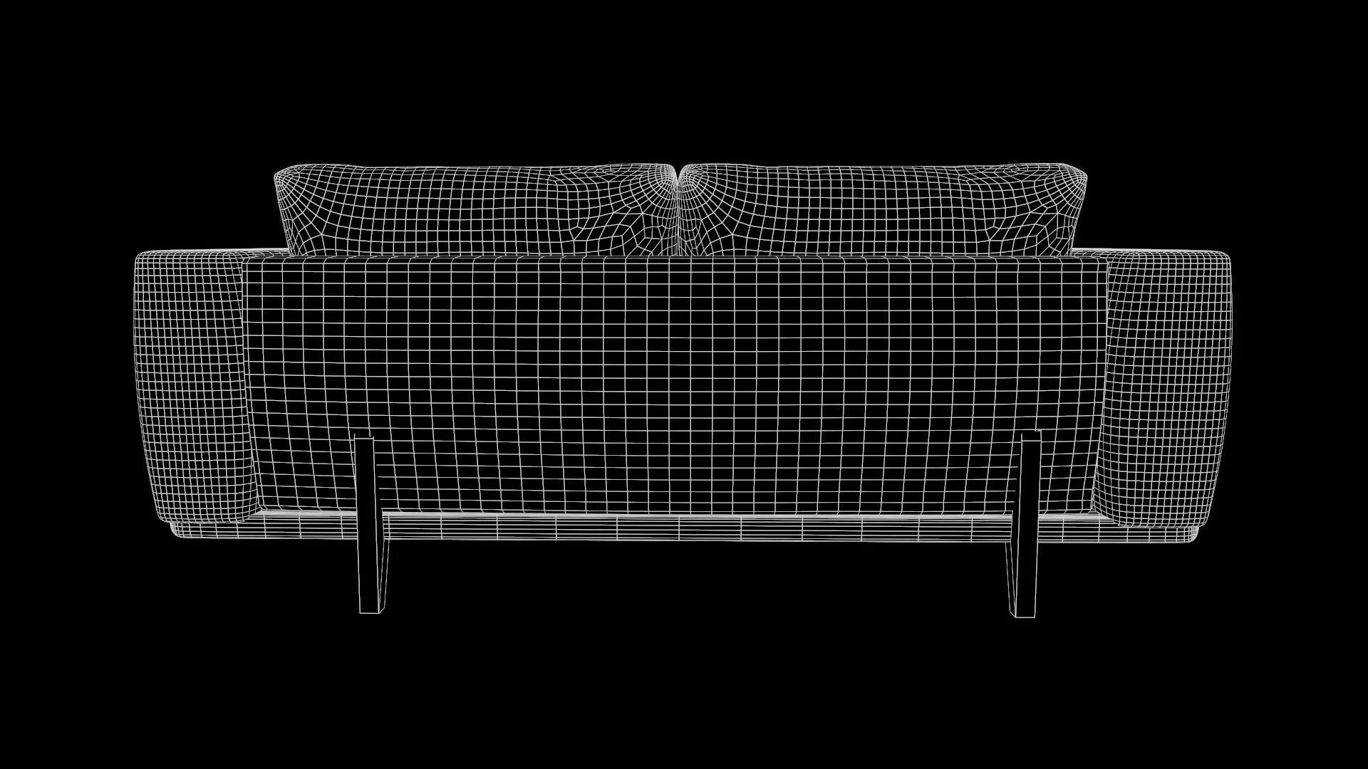 Sofa 2 Seater Leather Low-poly 3D model_9