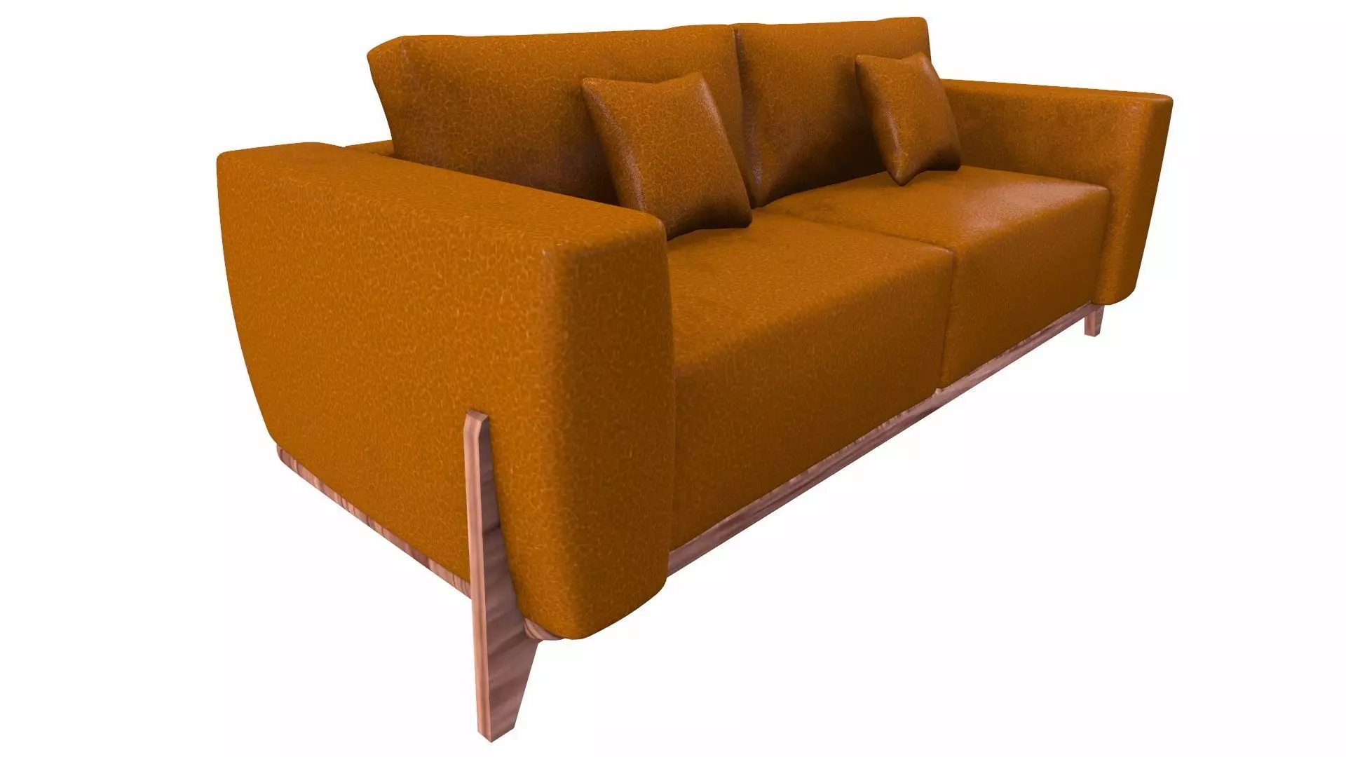 Sofa 2 Seater Leather Low-poly 3D model_3