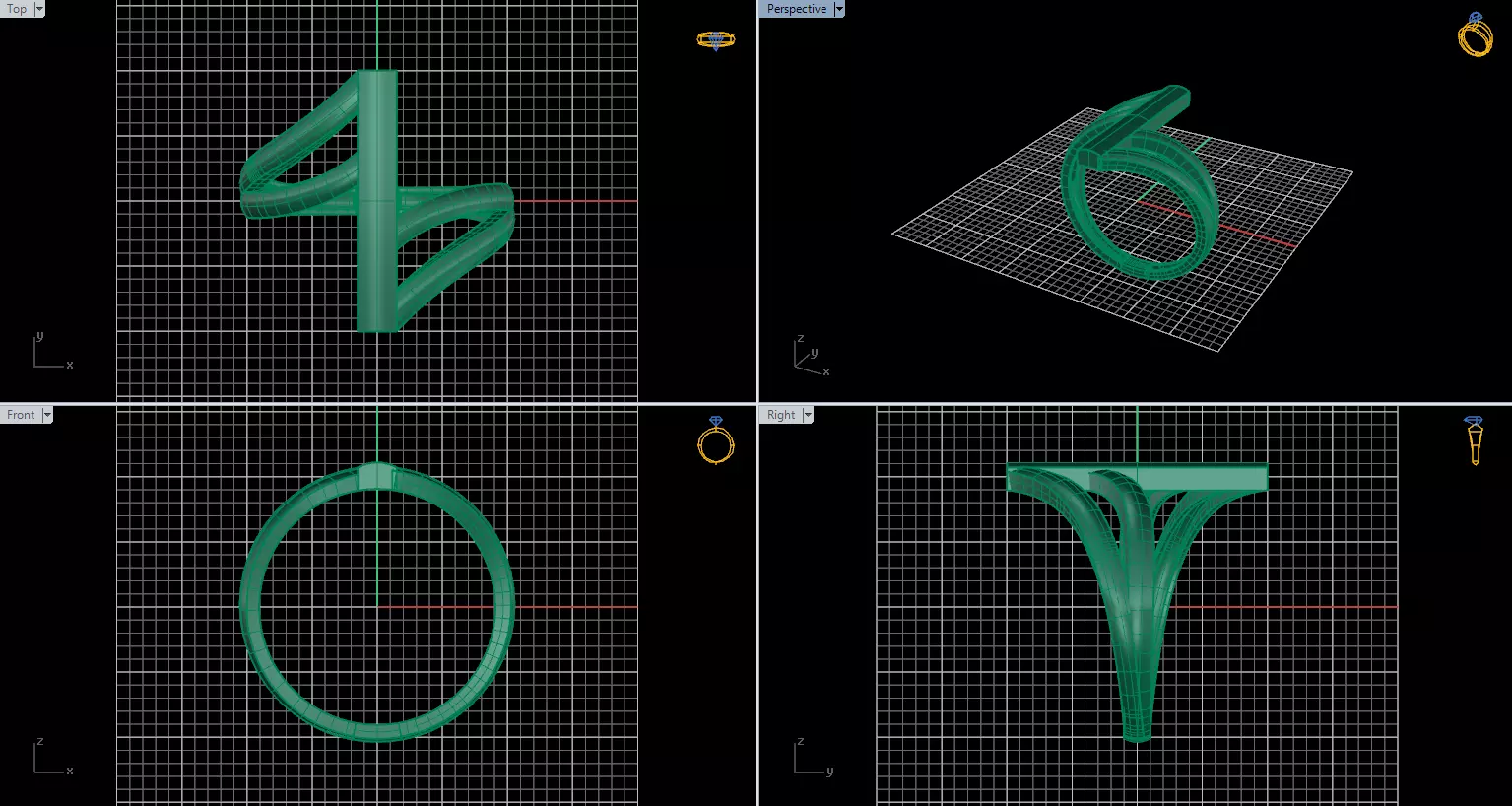 Minimal Abstract Ring 37 3D print model_1