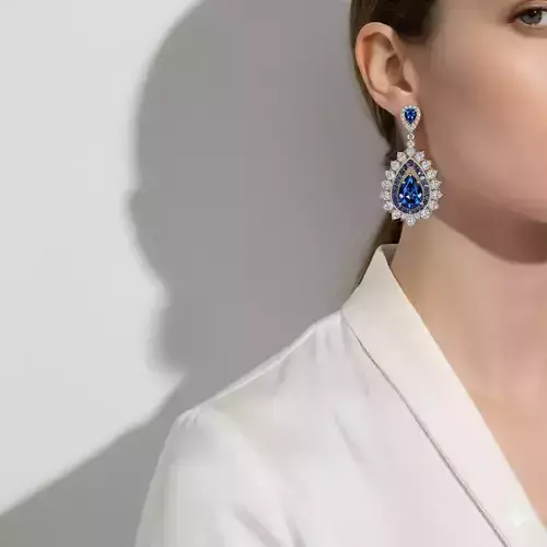 Royal Sapphire Drop Earrings 