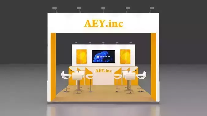 8 meter x 4 meter Exhibition stand  Display stand  3 side open