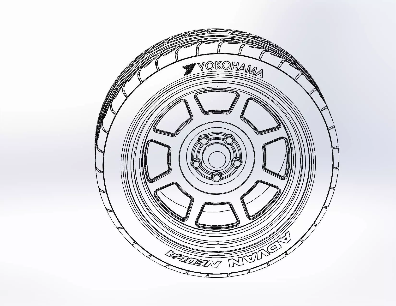 Wheel American Racing VF503 18inch for scale model 3D print model_9