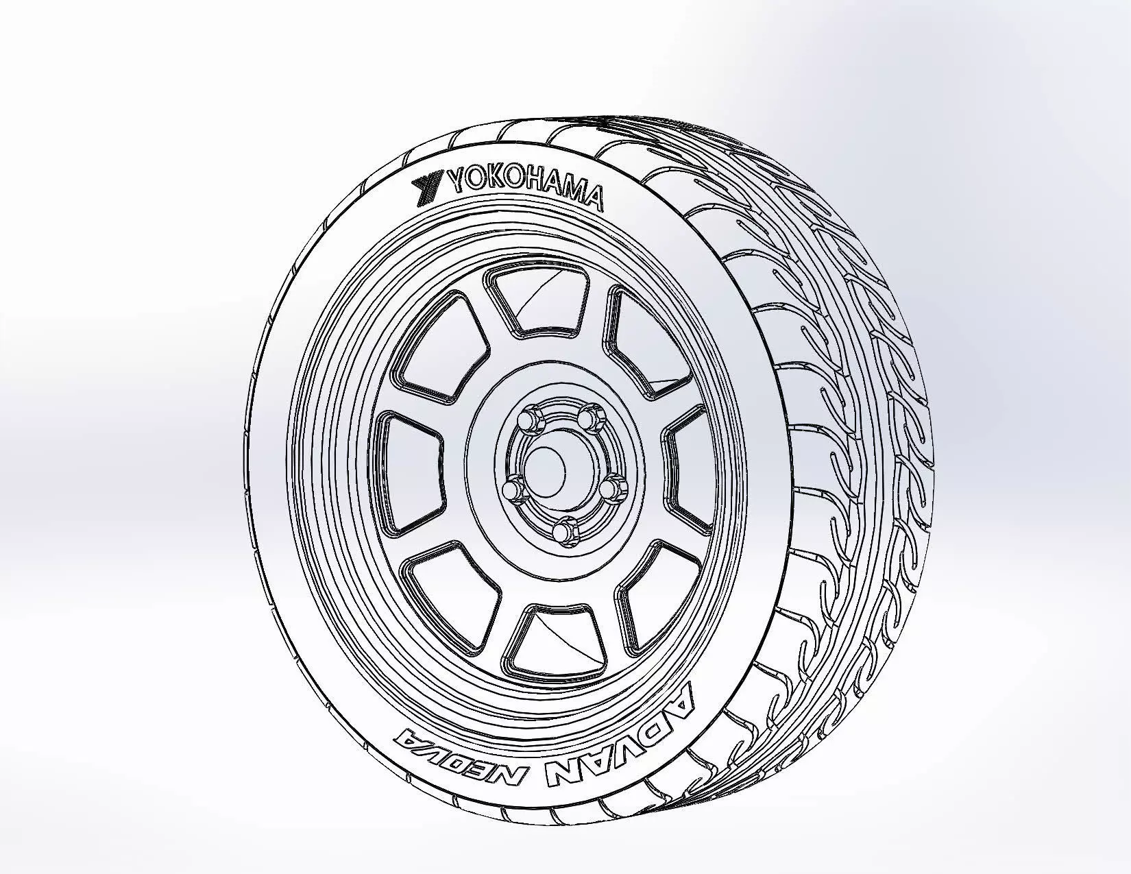 Wheel American Racing VF503 18inch for scale model 3D print model_1