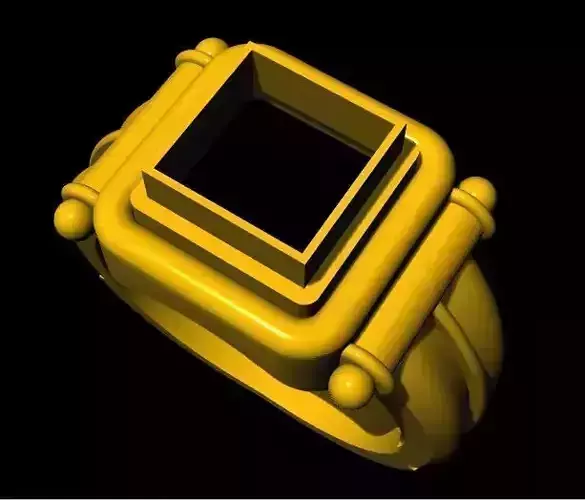square cut stone ring 3dm file