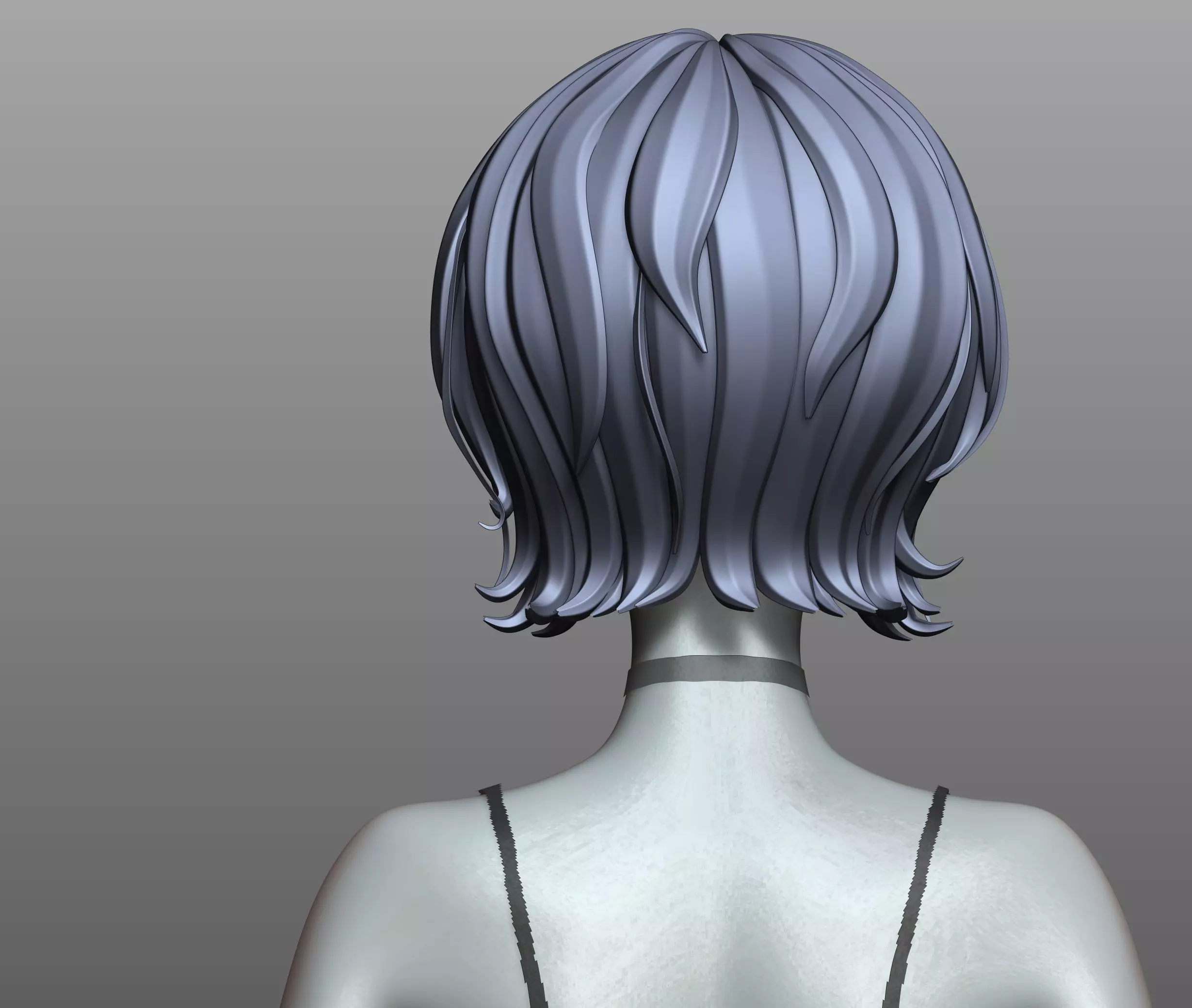 v3 Highpoly Lowpoly Fantasy anime girl Base female anatomy 3D model_7