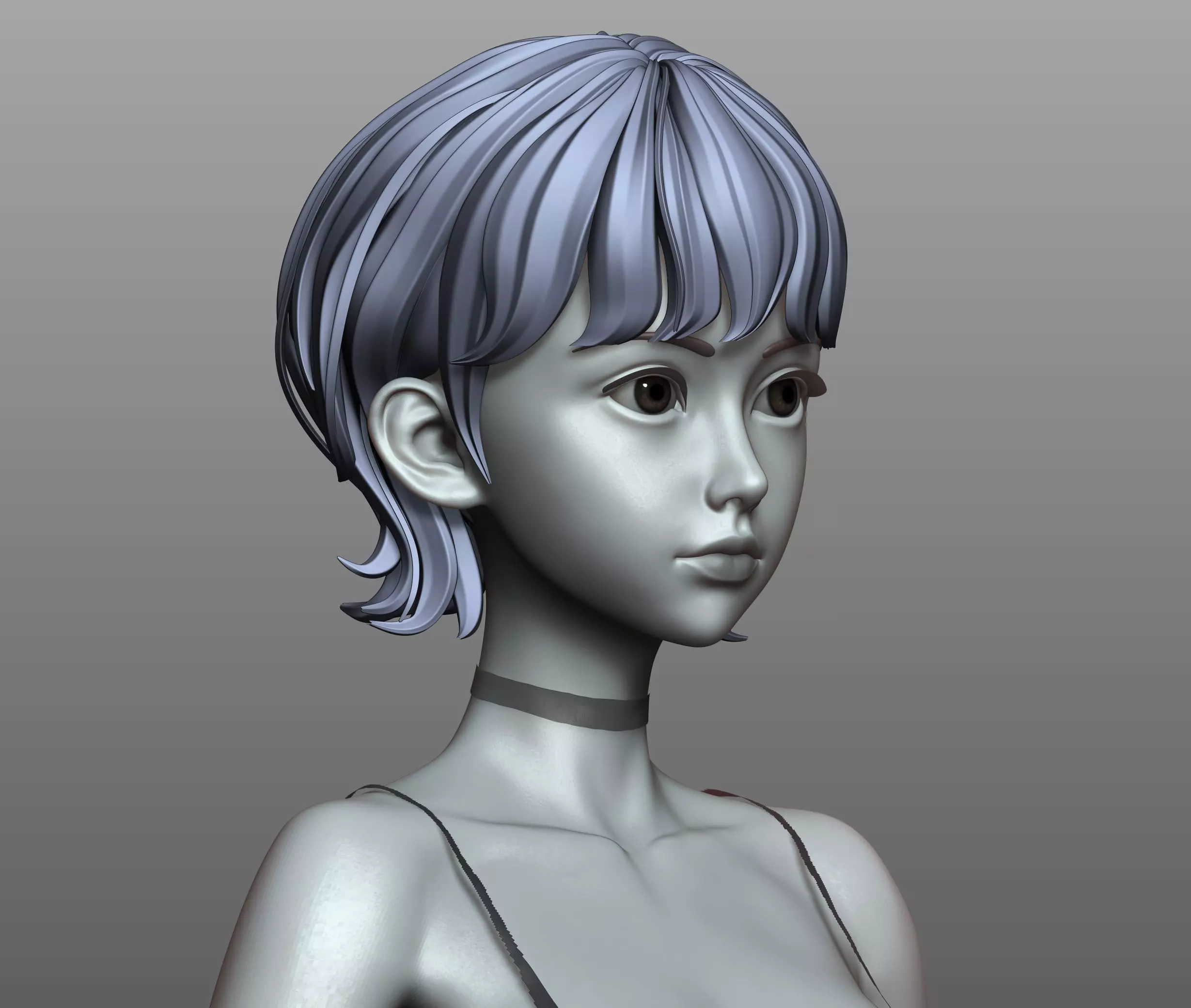 v3 Highpoly Lowpoly Fantasy anime girl Base female anatomy 3D model_3