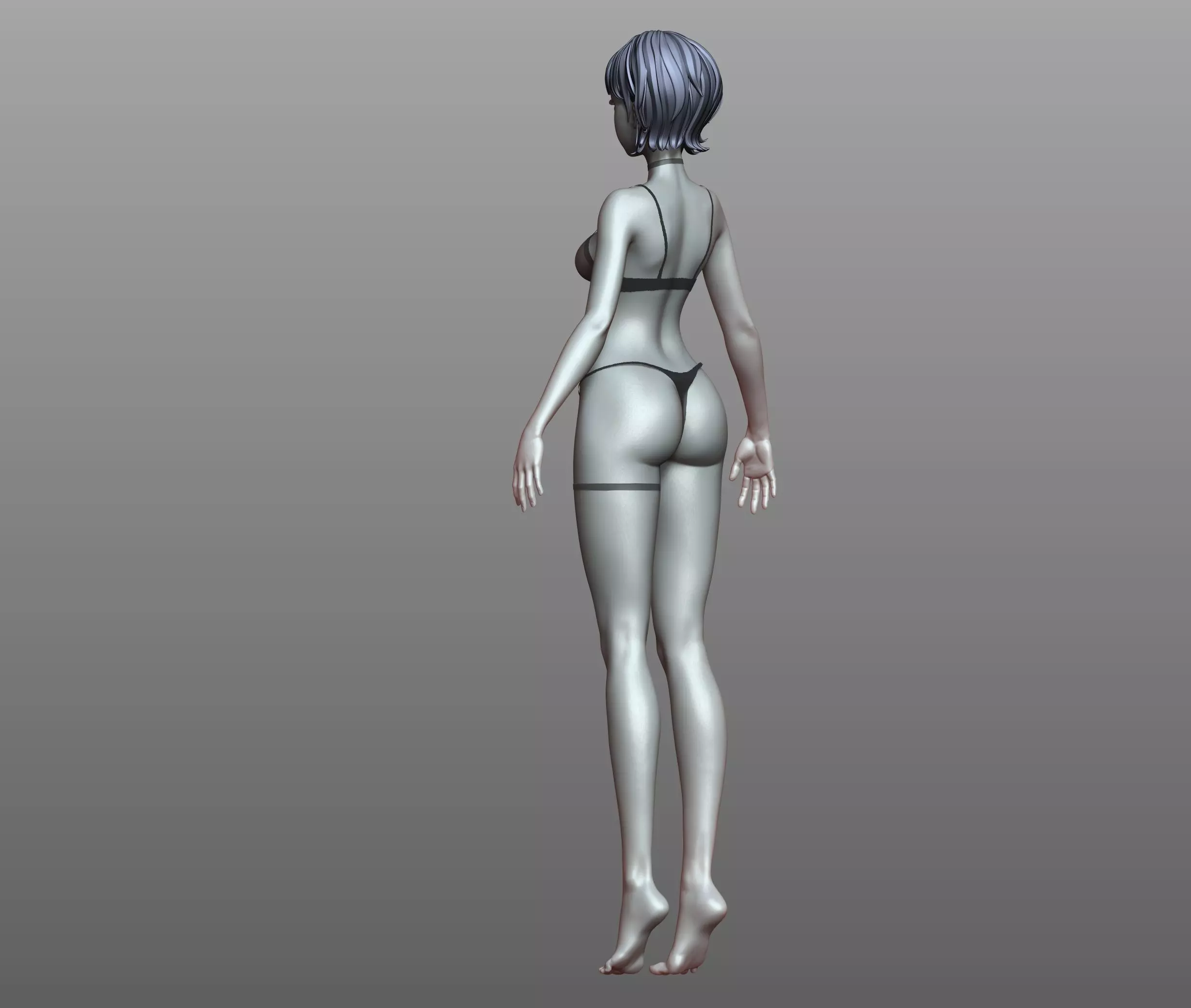 v3 Highpoly Lowpoly Fantasy anime girl Base female anatomy 3D model_16
