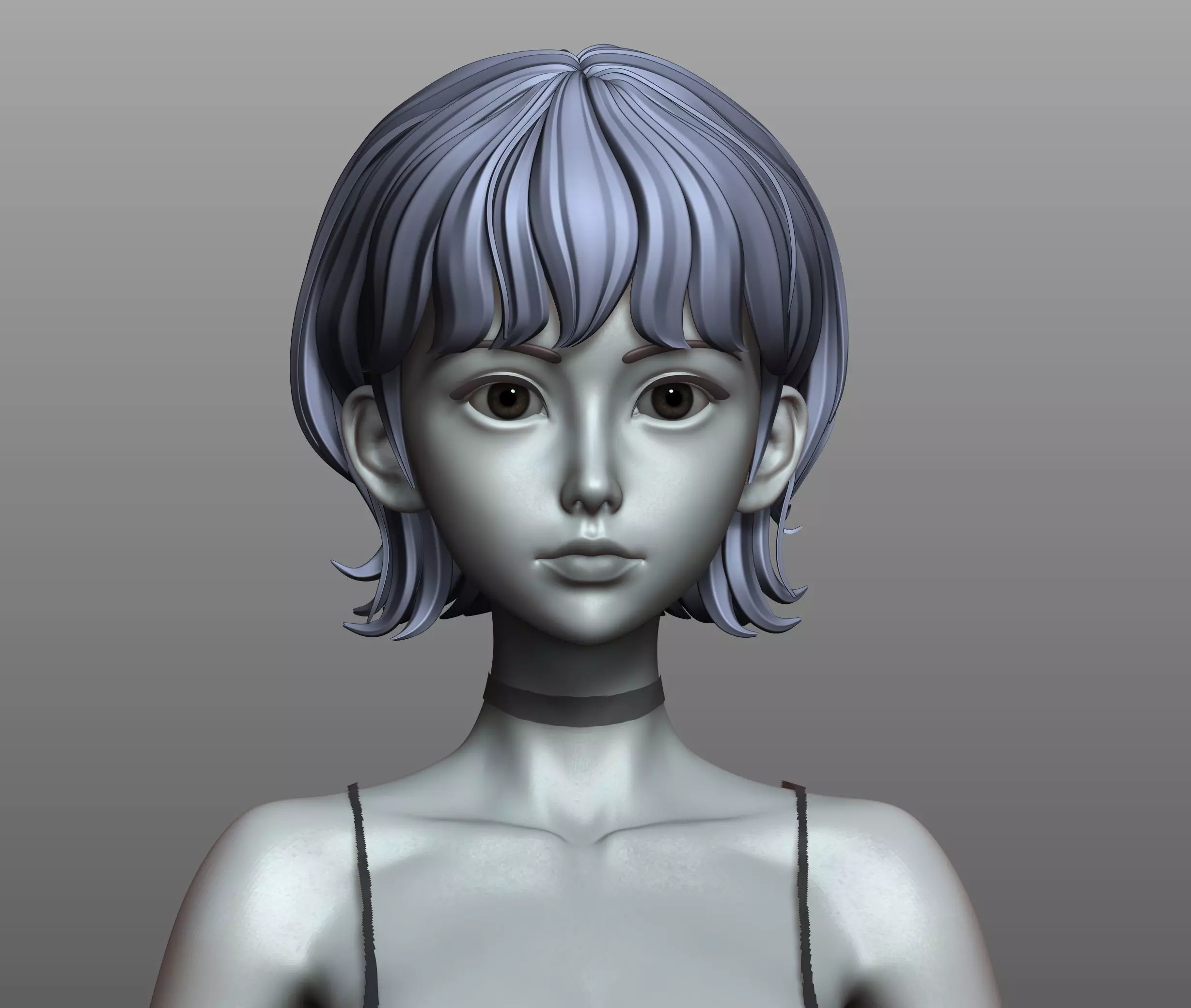 v3 Highpoly Lowpoly Fantasy anime girl Base female anatomy 3D model_8