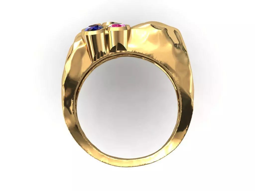 Colored Gemstone Ring- Stone Inspired Design 3D print model_7