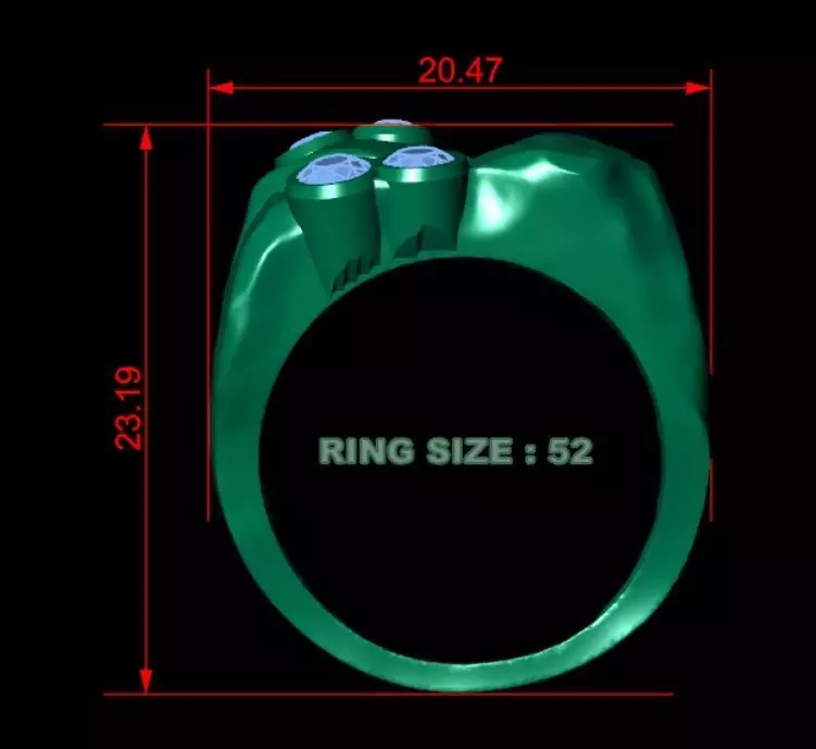 Colored Gemstone Ring- Stone Inspired Design 3D print model_3