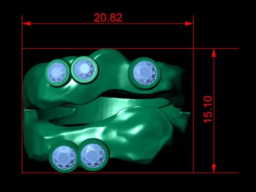 Colored Gemstone Ring- Stone Inspired Design 3D print model_4