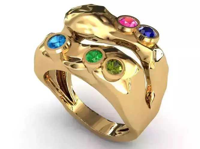Colored Gemstone Ring- Stone Inspired Design