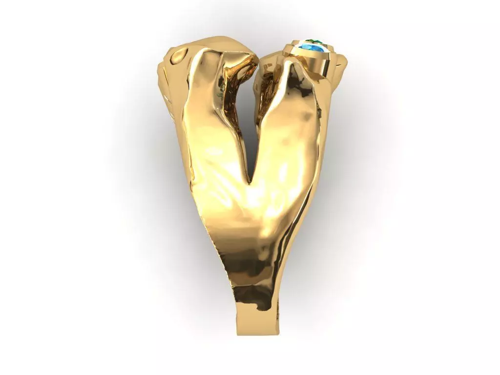 Colored Gemstone Ring- Stone Inspired Design 3D print model_6