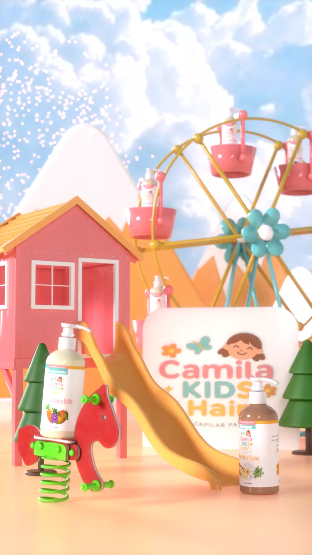 Colorful Playground Background for Kids Cosmetic Showcase 3D model