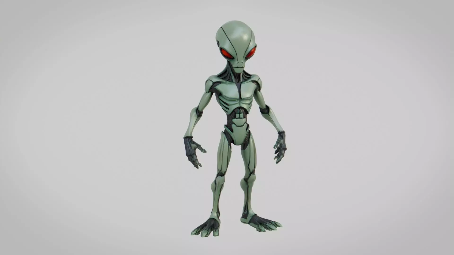 Alien Cyborg Rigged Low-poly 3D model_4