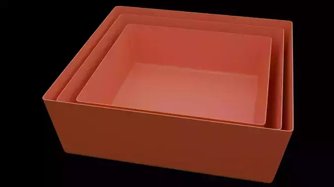 Square-shaped form Low-poly 3D model