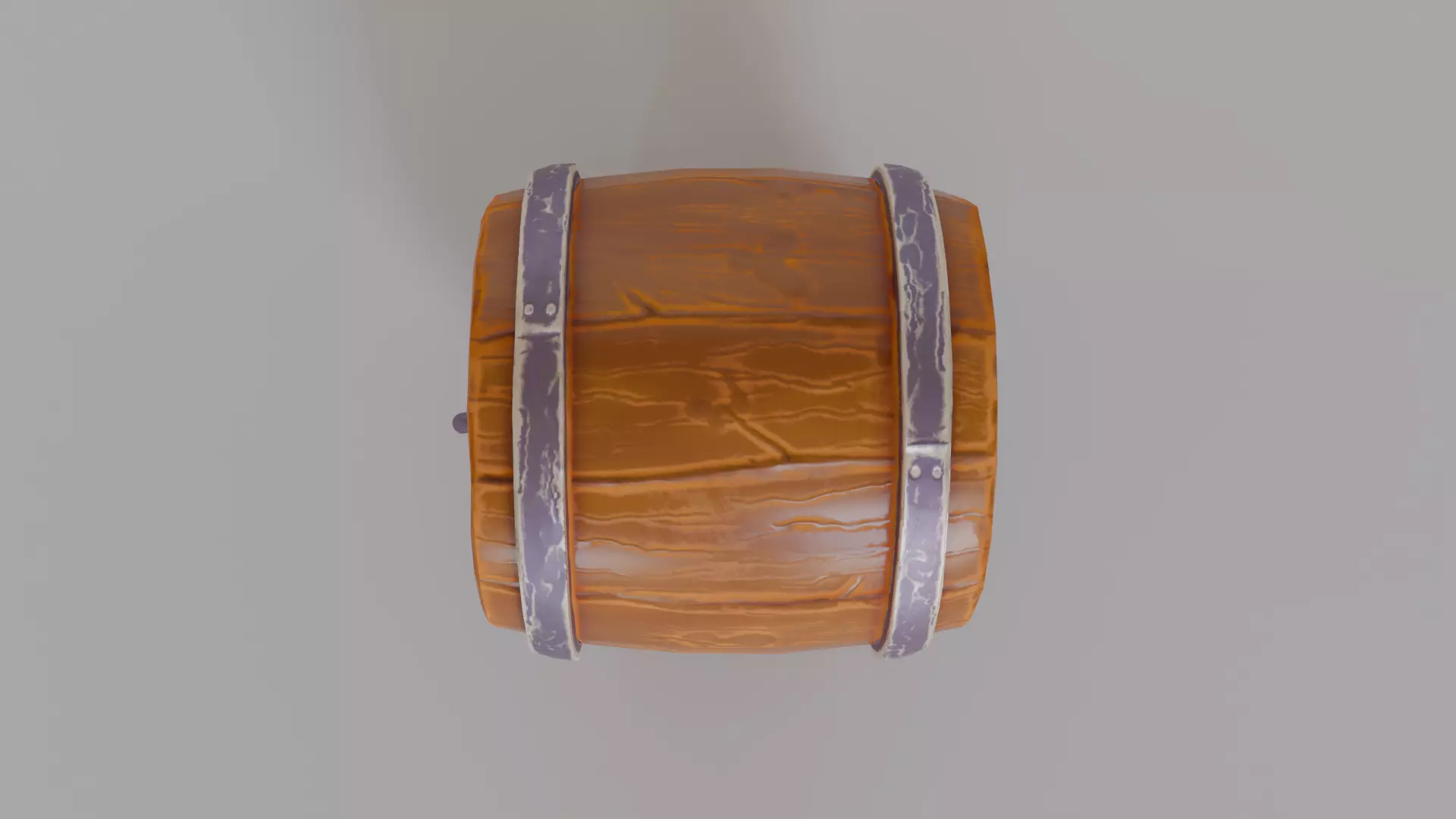 Stylized Wooden Wine Barrel Game Ready Low-poly 3D model_6