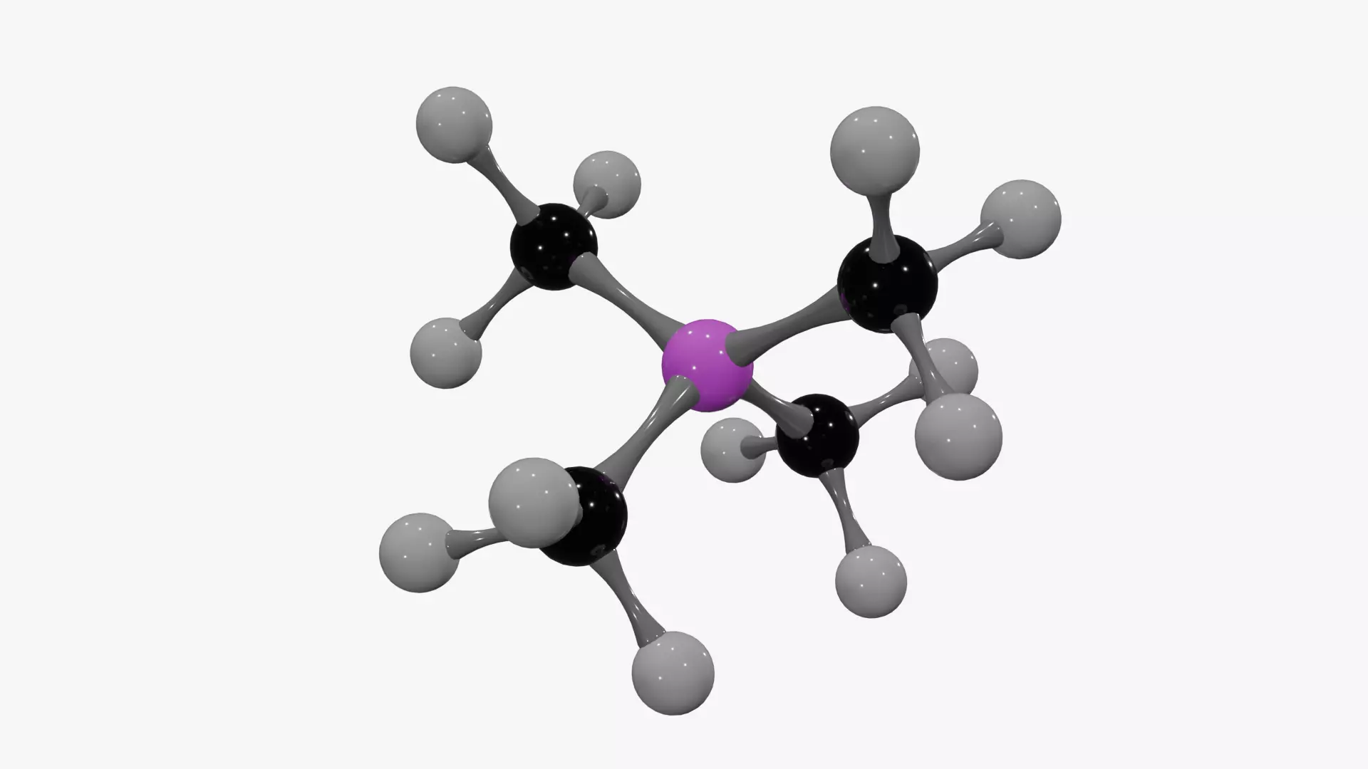 Tetramethylsilane Molecule Low-poly 3D model_6