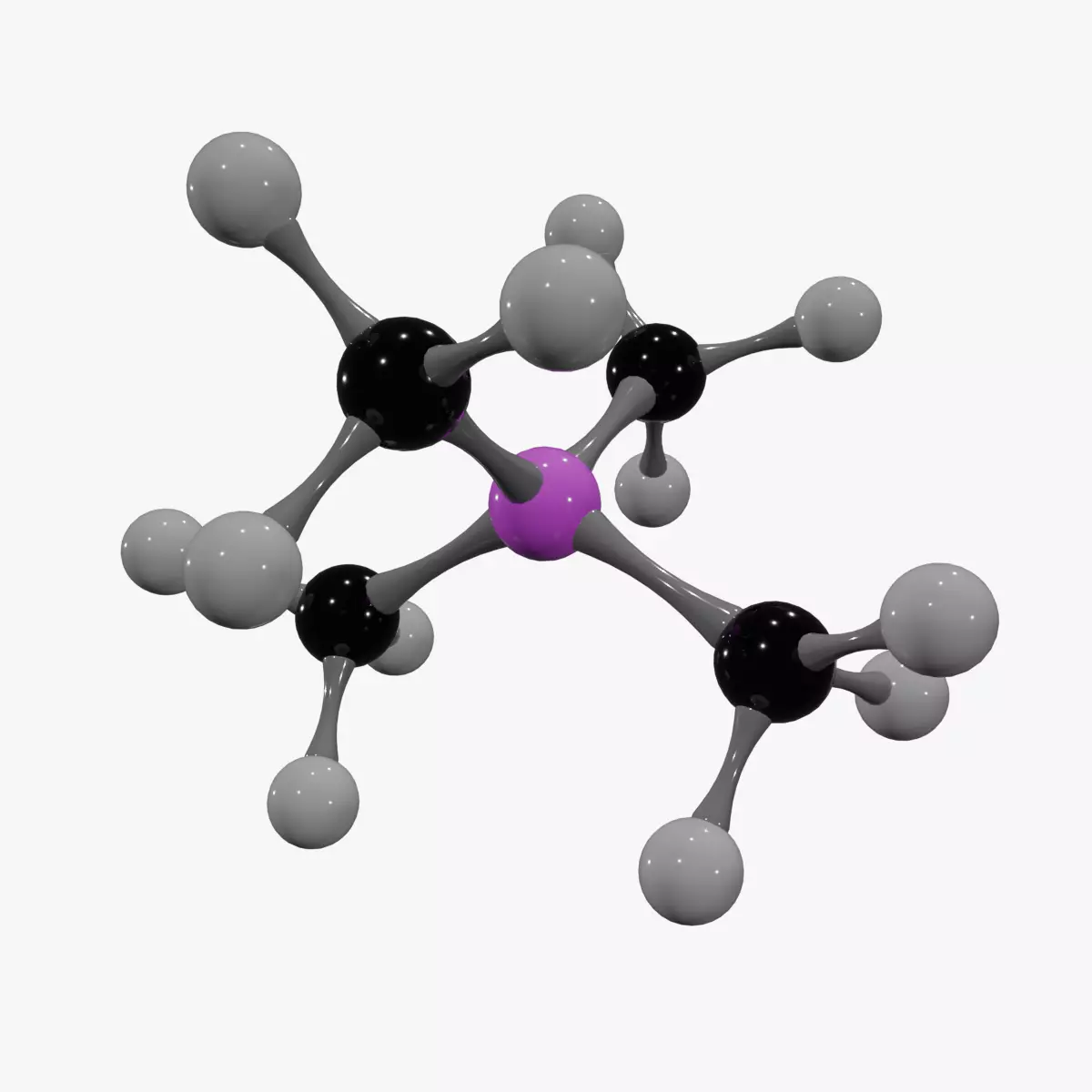 Tetramethylsilane Molecule Low-poly 3D model_0