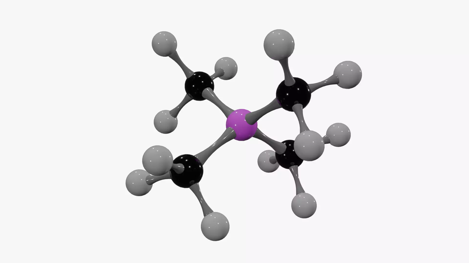 Tetramethylsilane Molecule Low-poly 3D model_3